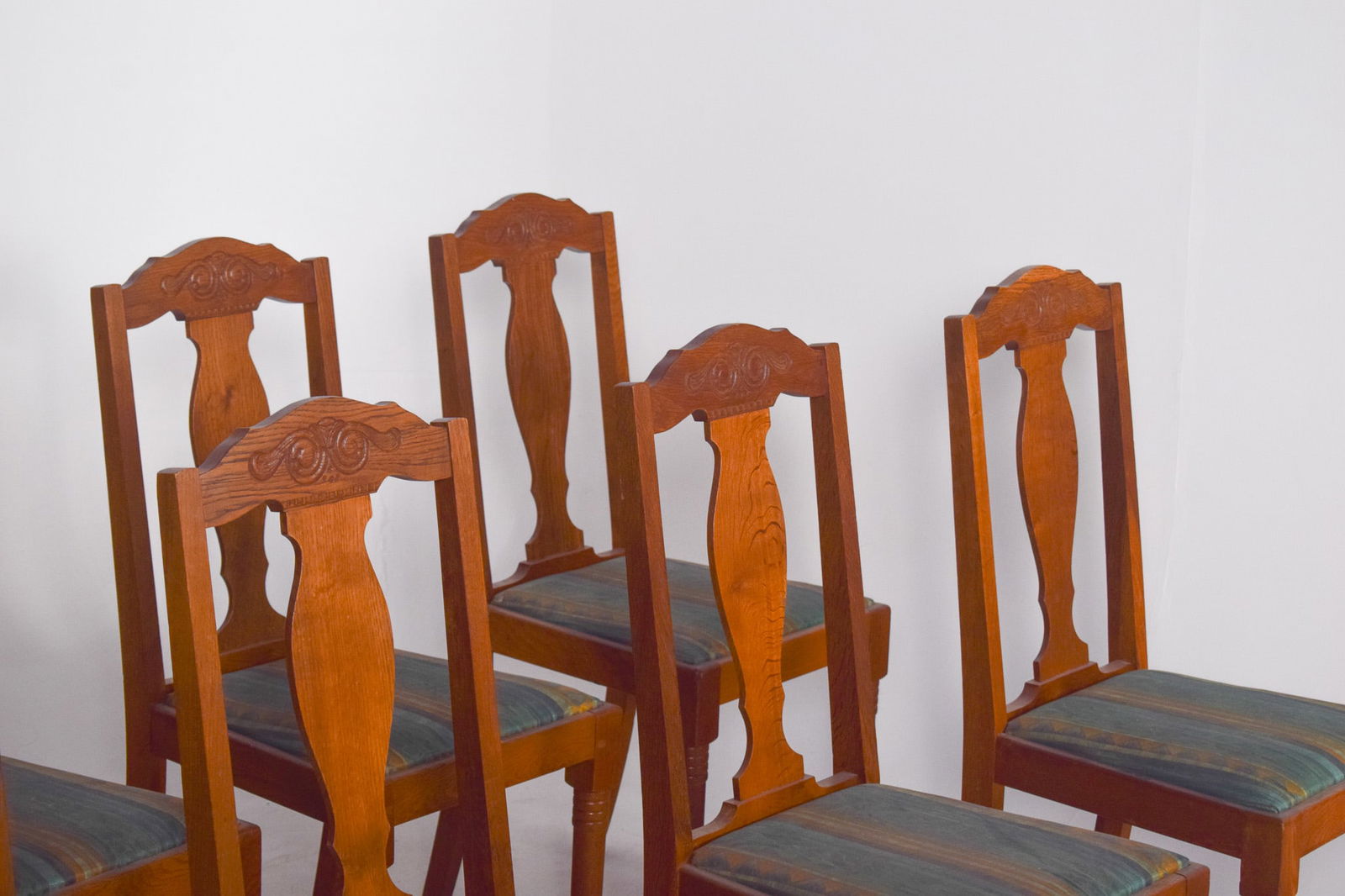Danish Rustic Oak Chairs, 1950s, Set of 8 - 8