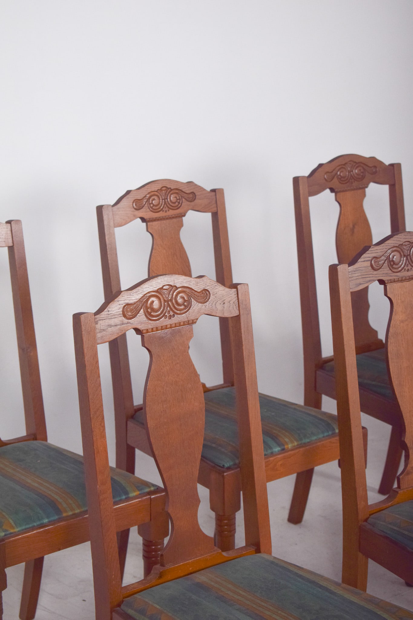 Danish Rustic Oak Chairs, 1950s, Set of 8 - 9