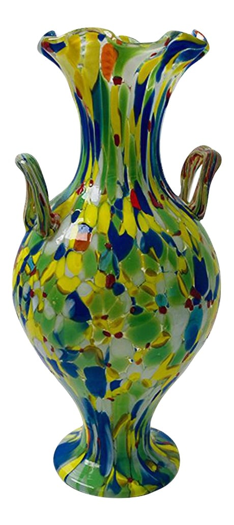 Vintage Murano Glass Amphora from Fratelli Toso, 1970s: Fabulous amphora with hand reported rectangular shaped handles. Amphora bought by a person who moved from San Bortolo from Venice. This vase is attributable to Fratelli Toso, 1970s production. The
