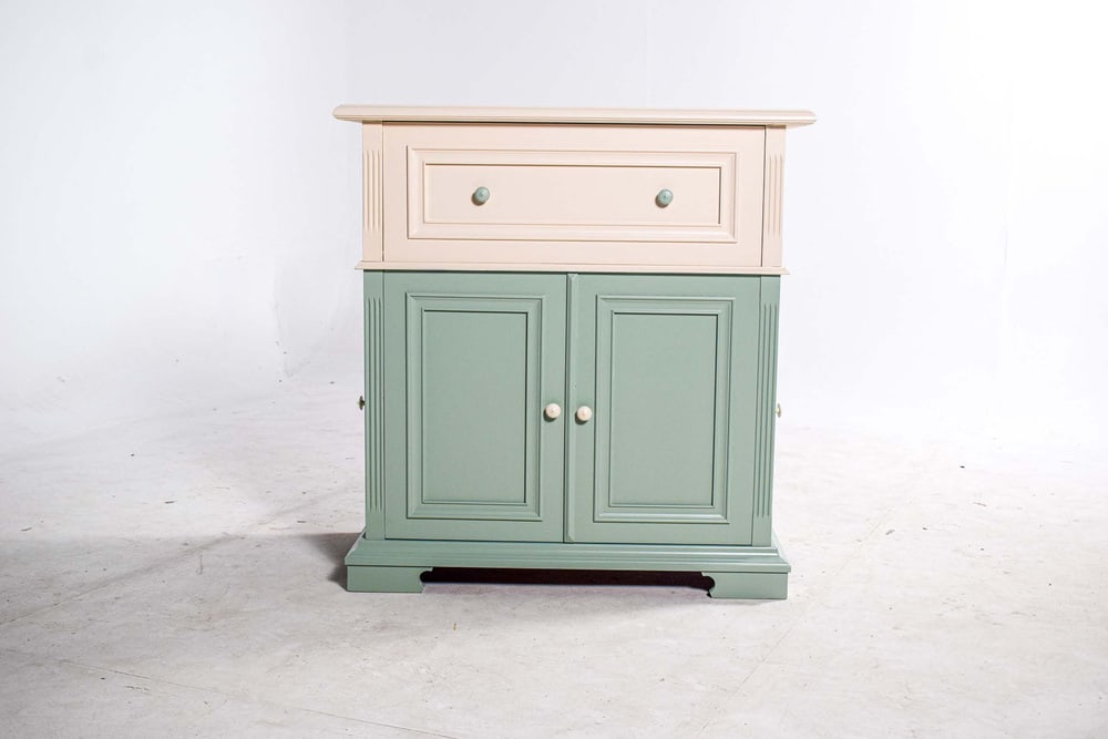 Antique Wood TV Cabinet in Shabby Chic Style, 1960 - 11