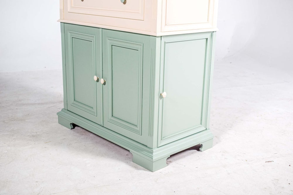 Antique Wood TV Cabinet in Shabby Chic Style, 1960 - 12