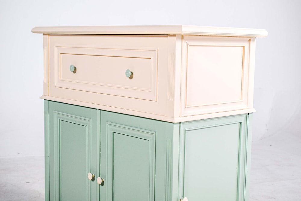 Antique Wood TV Cabinet in Shabby Chic Style, 1960 - 13