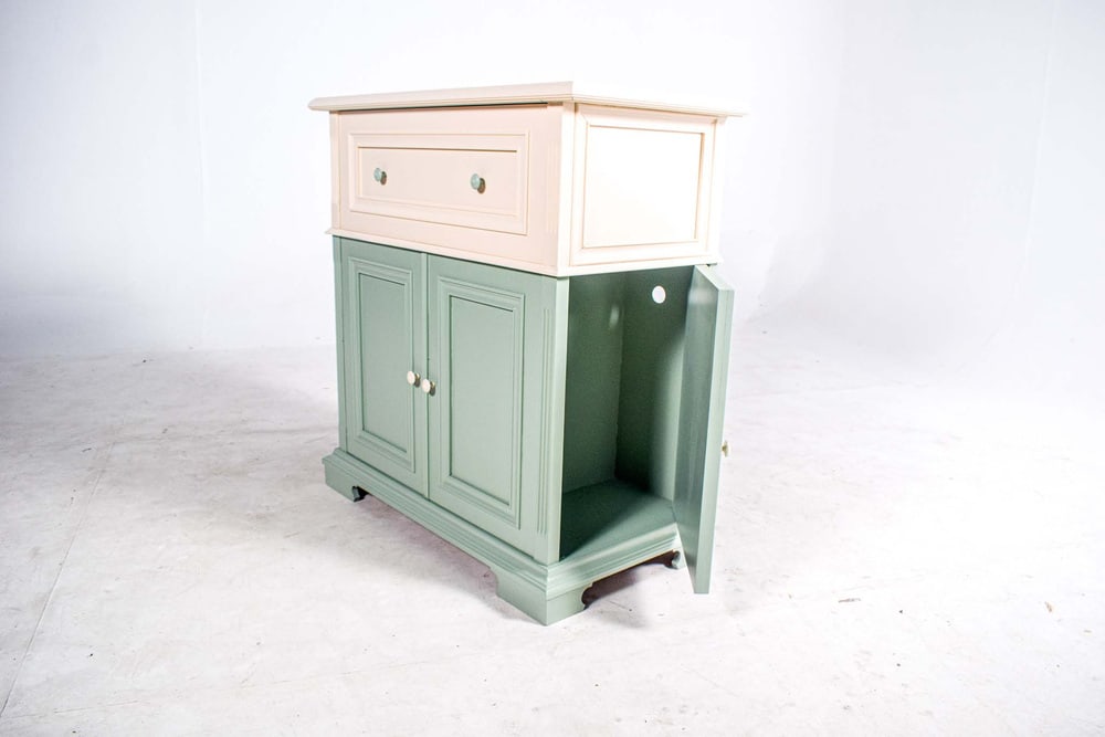 Antique Wood TV Cabinet in Shabby Chic Style, 1960 - 3