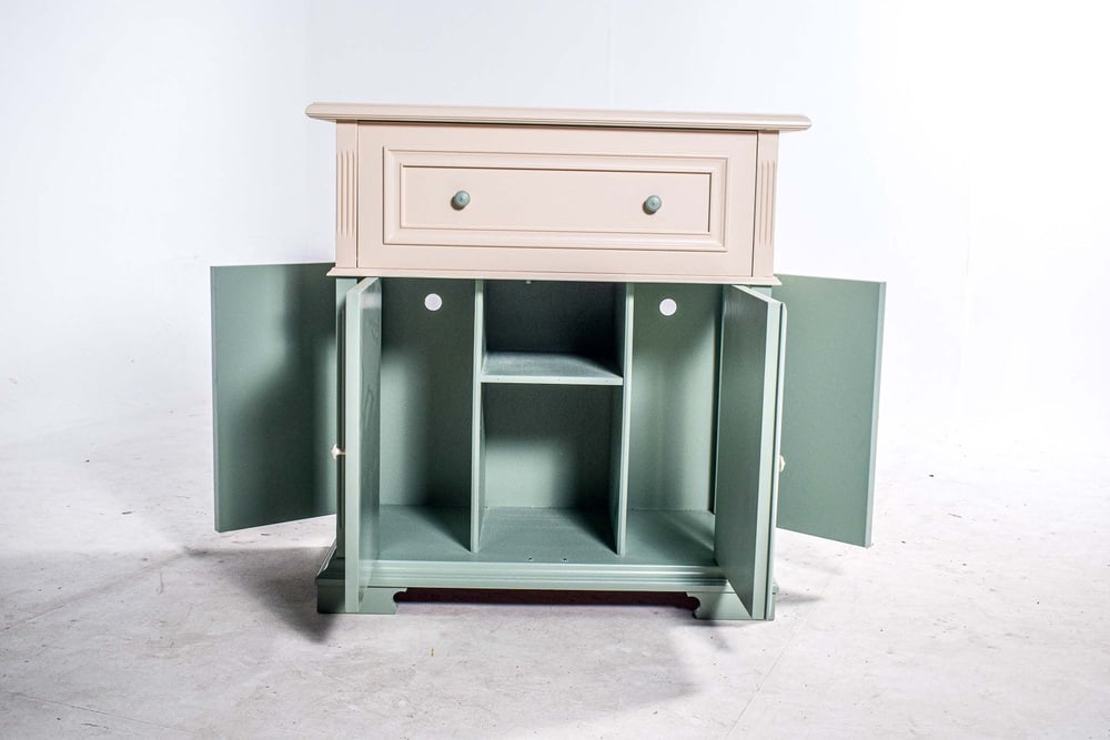 Antique Wood TV Cabinet in Shabby Chic Style, 1960 - 6