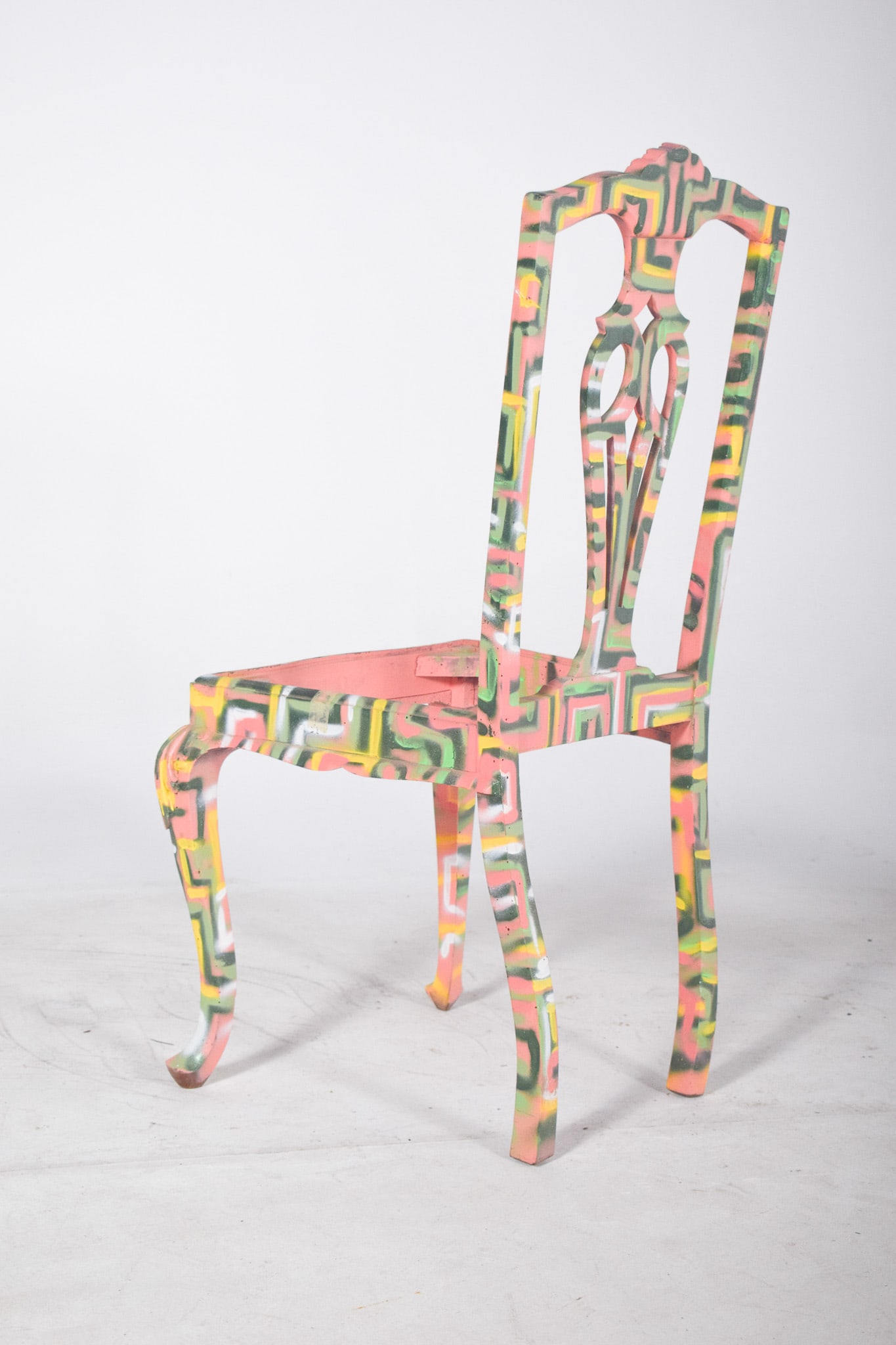 Portuguese Painted Chair by Francisco Camilo, 1950s - 3