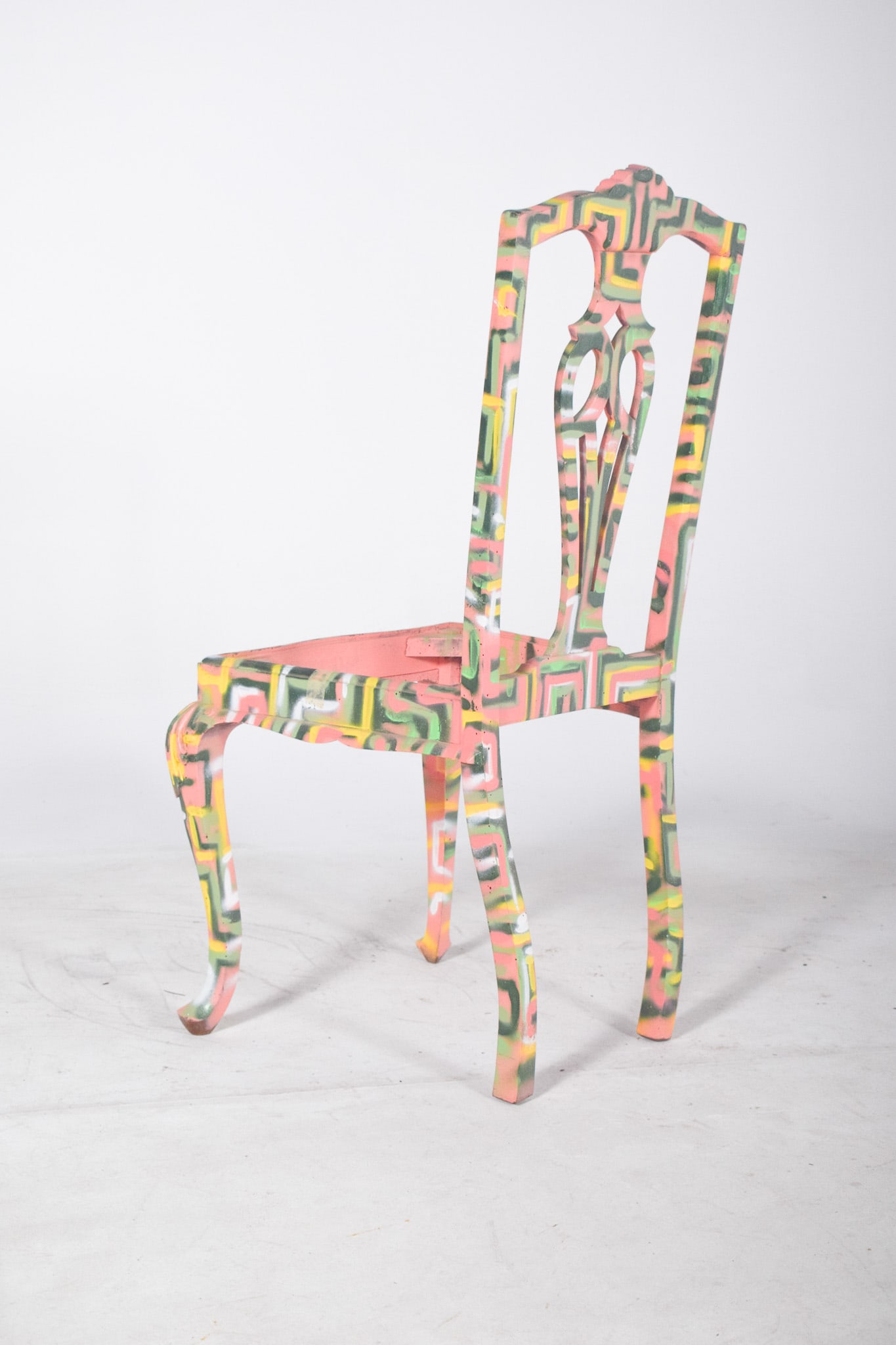 Portuguese Painted Chair by Francisco Camilo, 1950s - 4