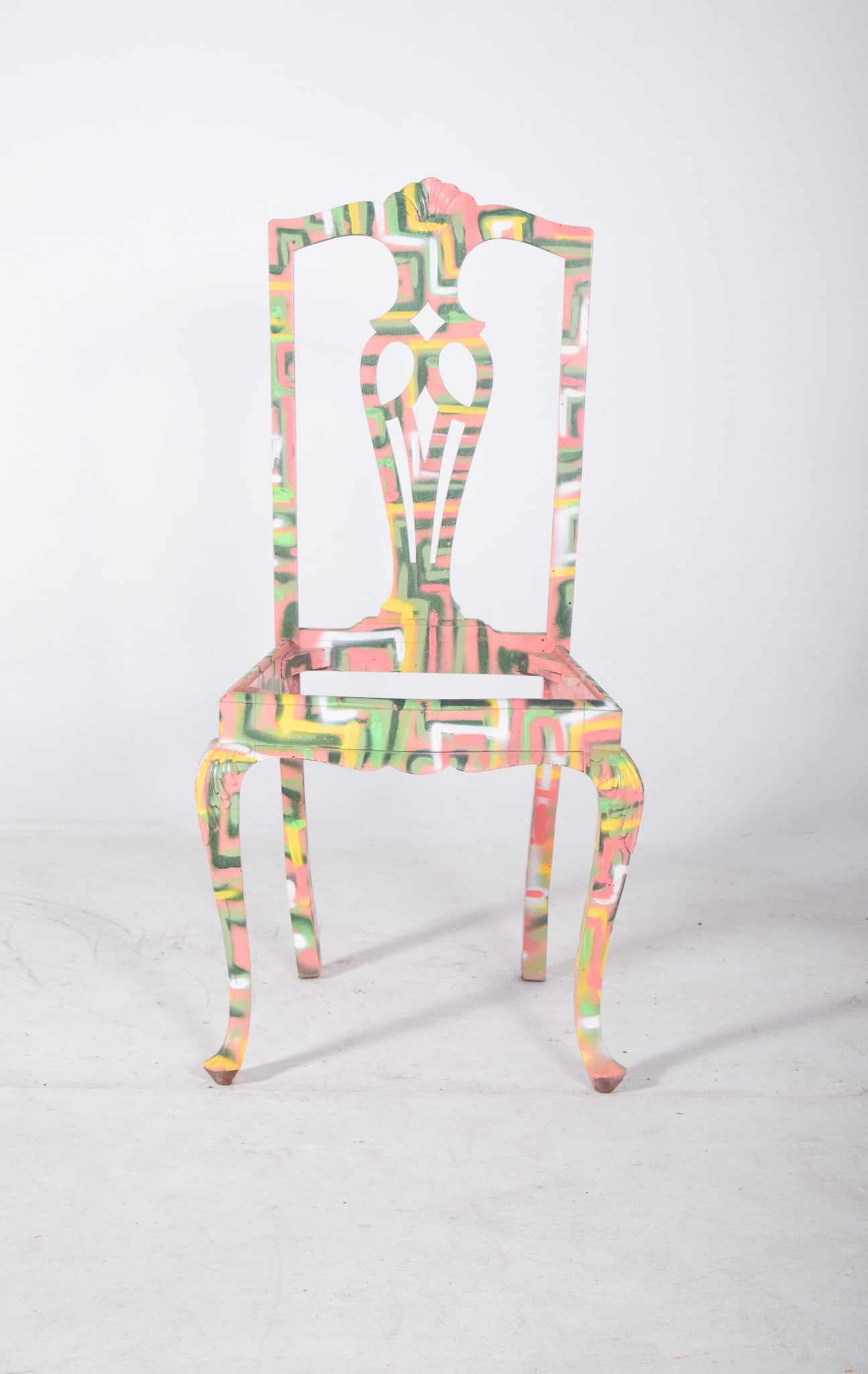 Portuguese Painted Chair by Francisco Camilo, 1950s - 5