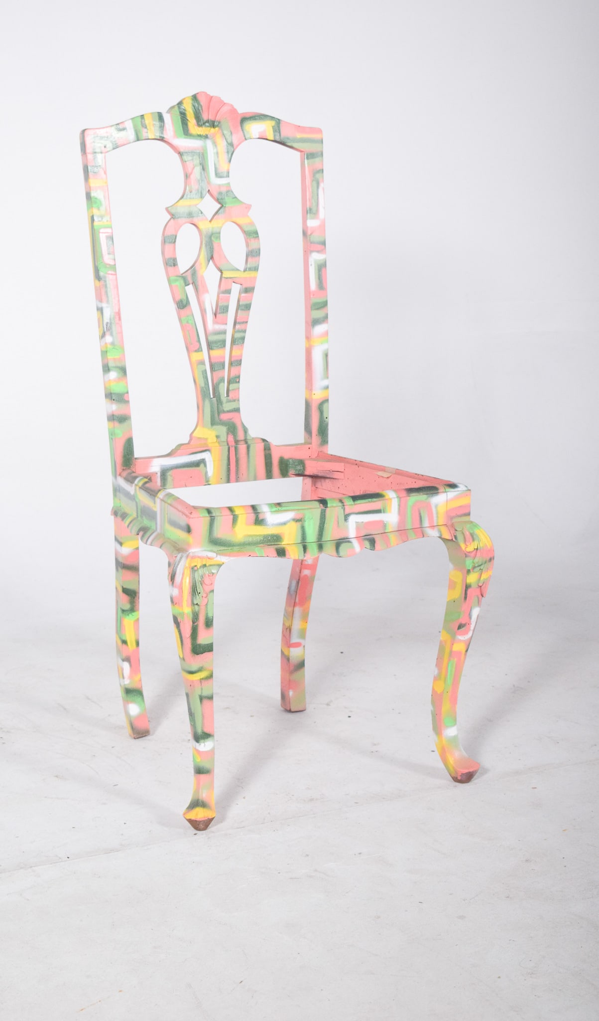 Portuguese Painted Chair by Francisco Camilo, 1950s - 6