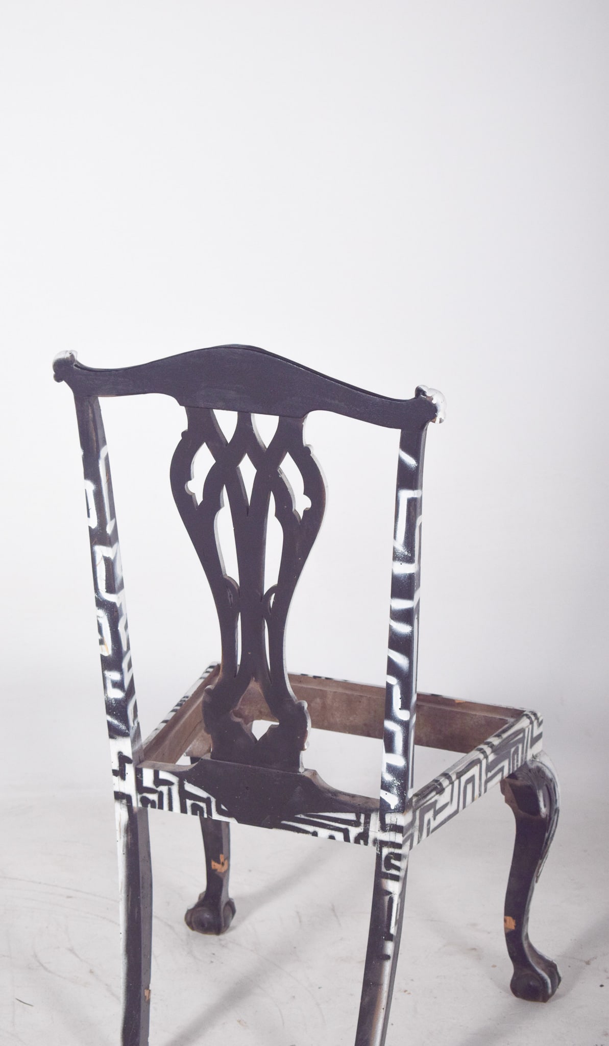 Black and White Painted Chair by Francisco Camilo - 6