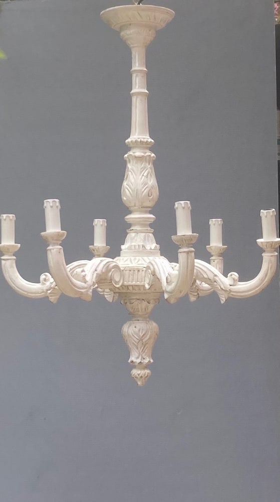 Florence Chandelier in Wood, 1960s - 2