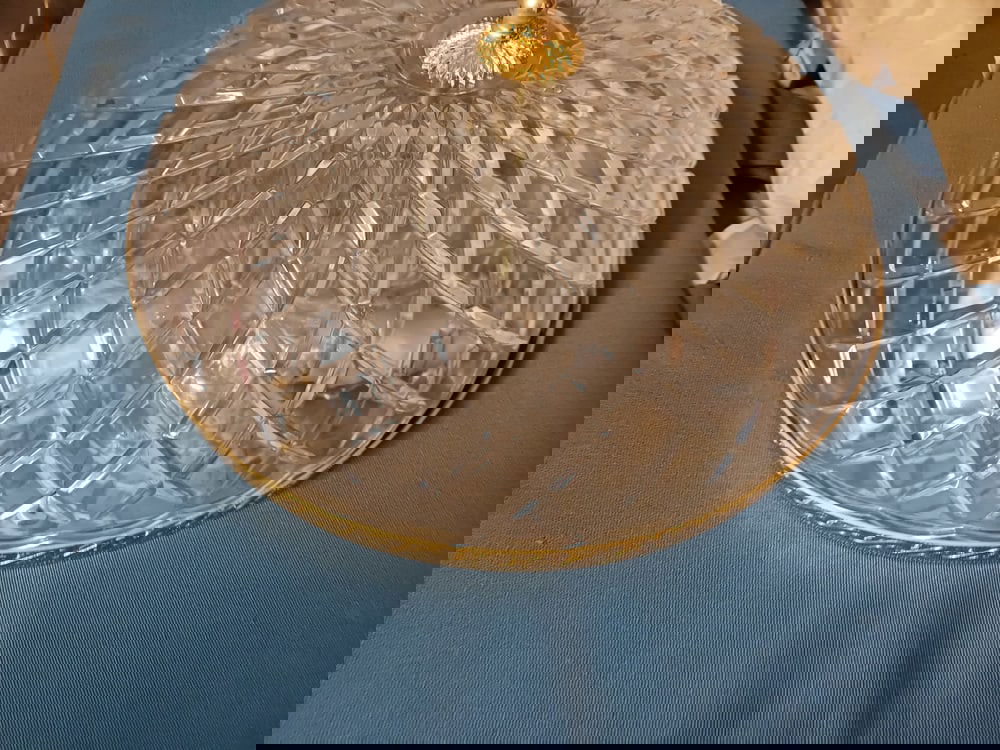 Ceiling Light in Gold-Plated Brass and Crystal, 1990s - 10