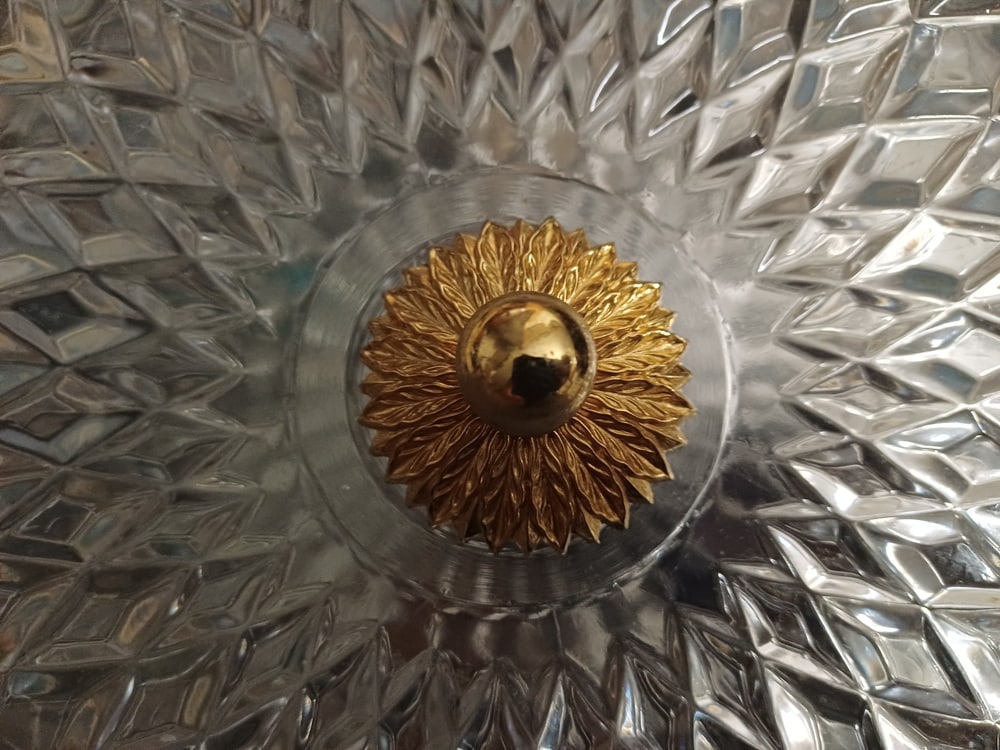 Ceiling Light in Gold-Plated Brass and Crystal, 1990s - 7