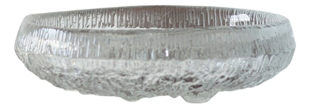 Ice Glass Lunaria Bowl by Tapio Wirkkala for Iittala: The Lunar Bowl, designed by Tapio Wirkkala for Finnish brand Iittala, is one of the most distinctive examples of mid-20th century Scandinavian design.The Lunaria bowl features a distinctly textured