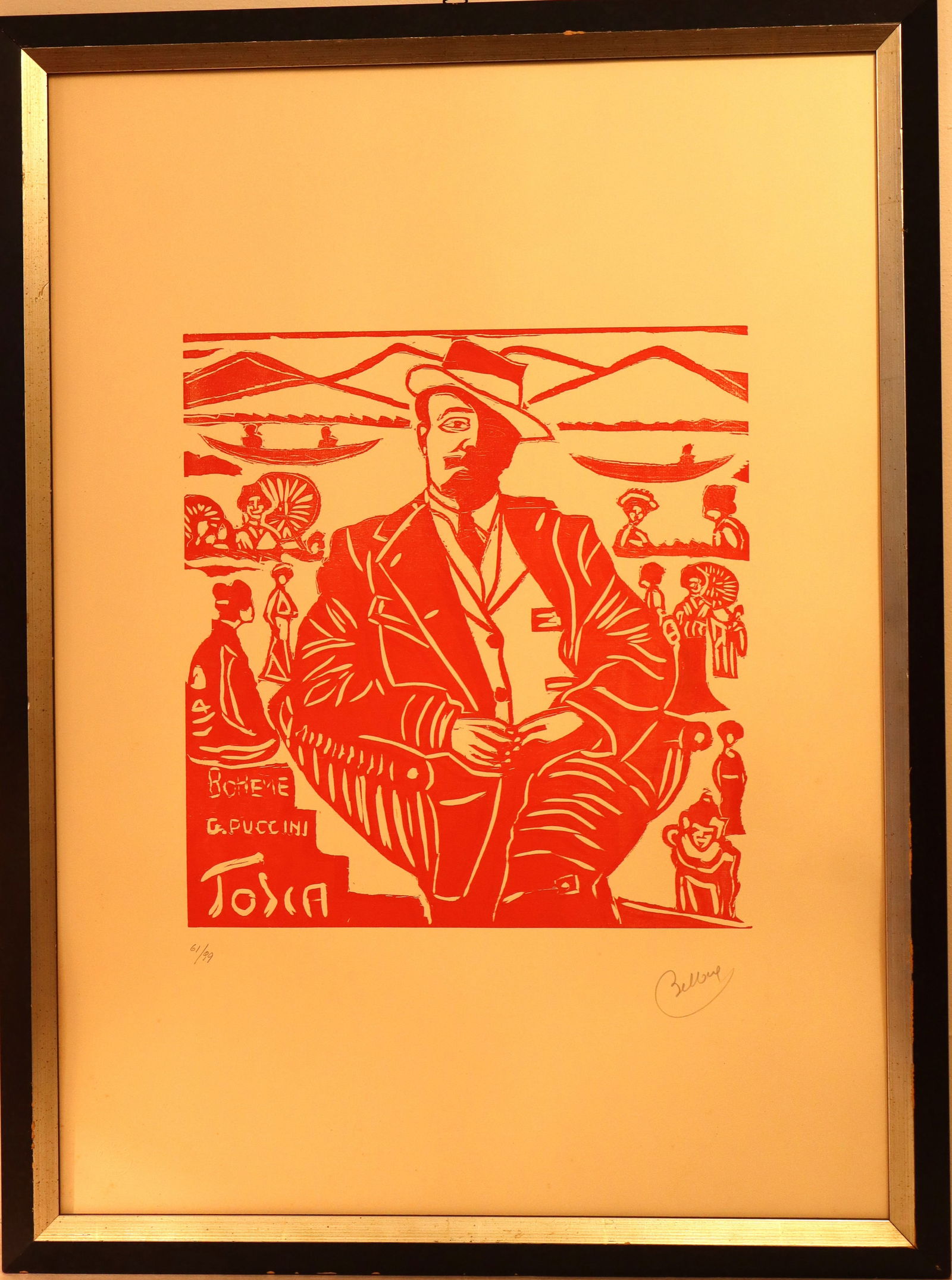Bellora, Puccini's Tosca Bohème, Lithograph, Framed - 3