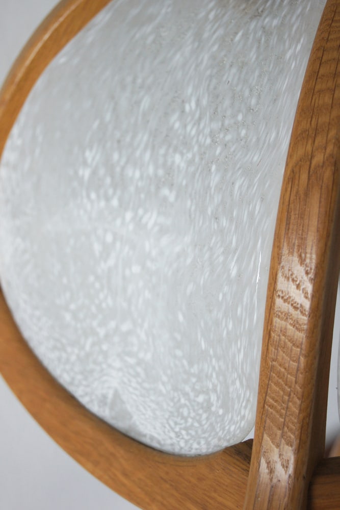 Wooden Table & Glass Lamp from Asmuth Leuchten - 4