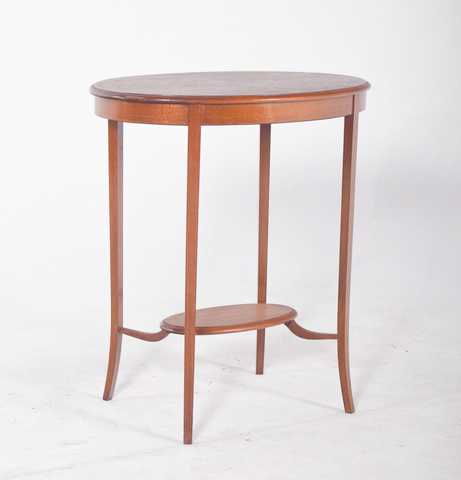 English Oval Coffee Table with Curved Legs, 1920s - 3