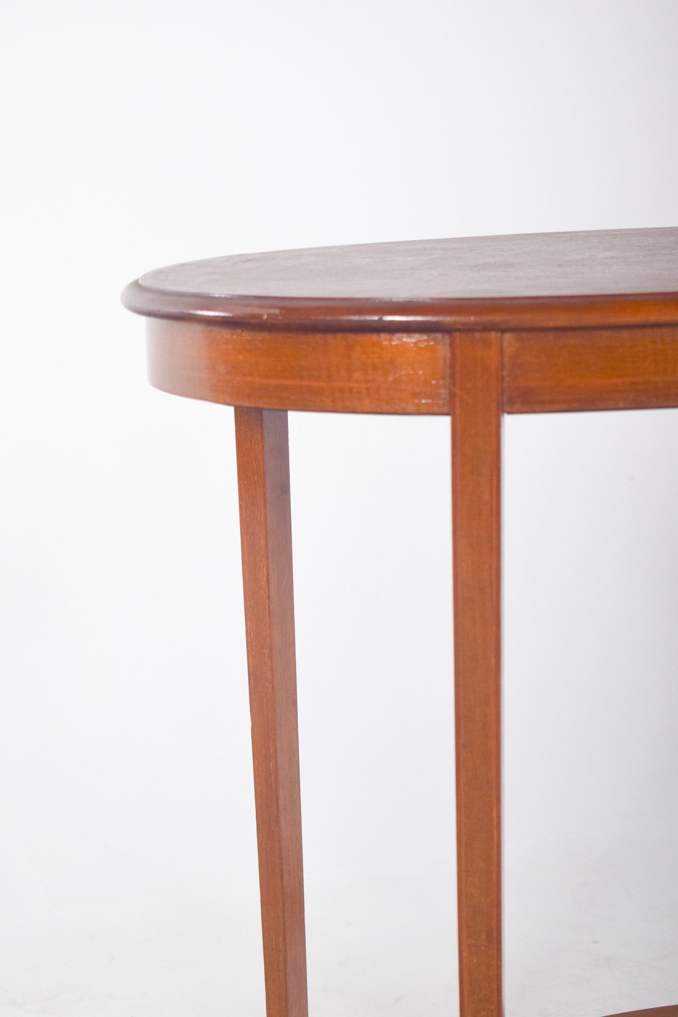 English Oval Coffee Table with Curved Legs, 1920s - 5