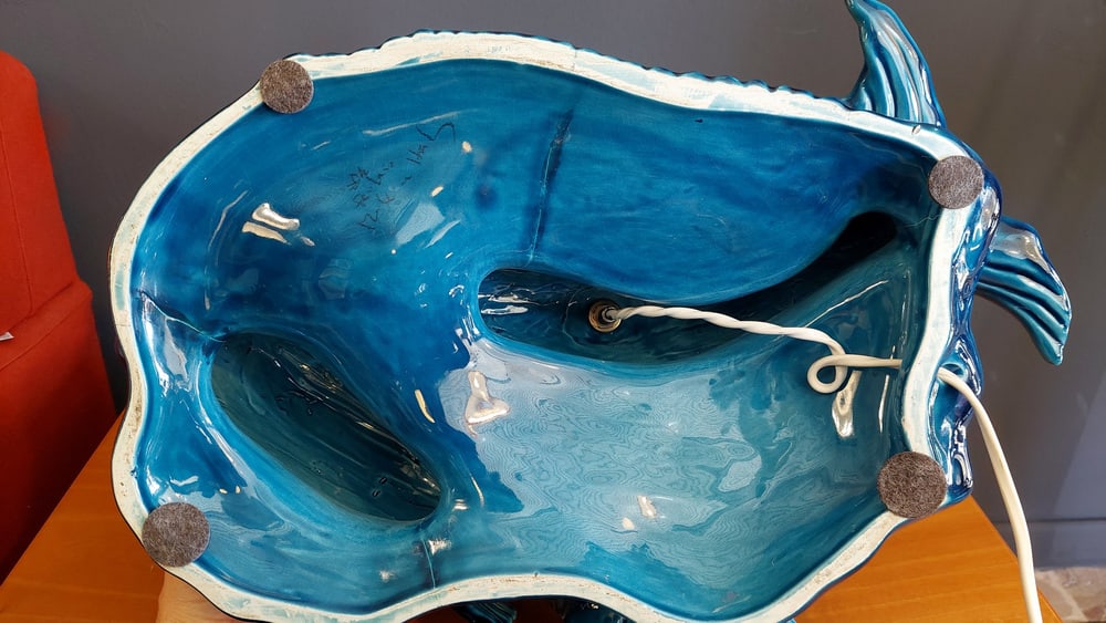 Ceramic Table Lamp with the Shape of Carpe Koi, 1970s - 10