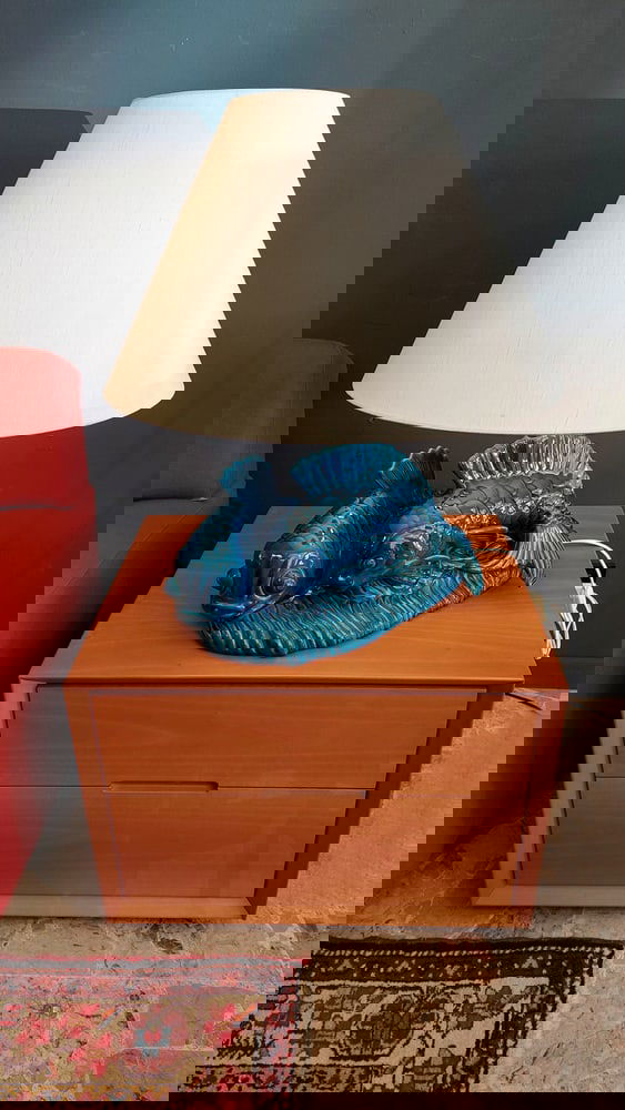 Ceramic Table Lamp with the Shape of Carpe Koi, 1970s - 11