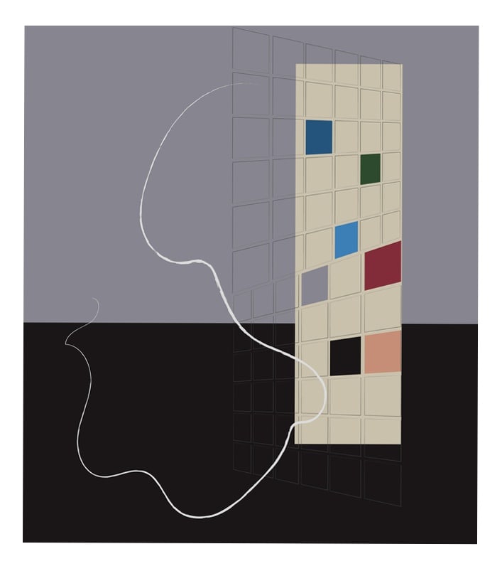 Rusa Tavartkiladze, Fragments Against Totality, Print: Ink jet on paper (Digital art) Rusa Tavartkiladze is a female Georgian artist born in 1990 who lives and works in Tbilisi, Georgia. Her practice moves along the edge of modernism and its afterlives.