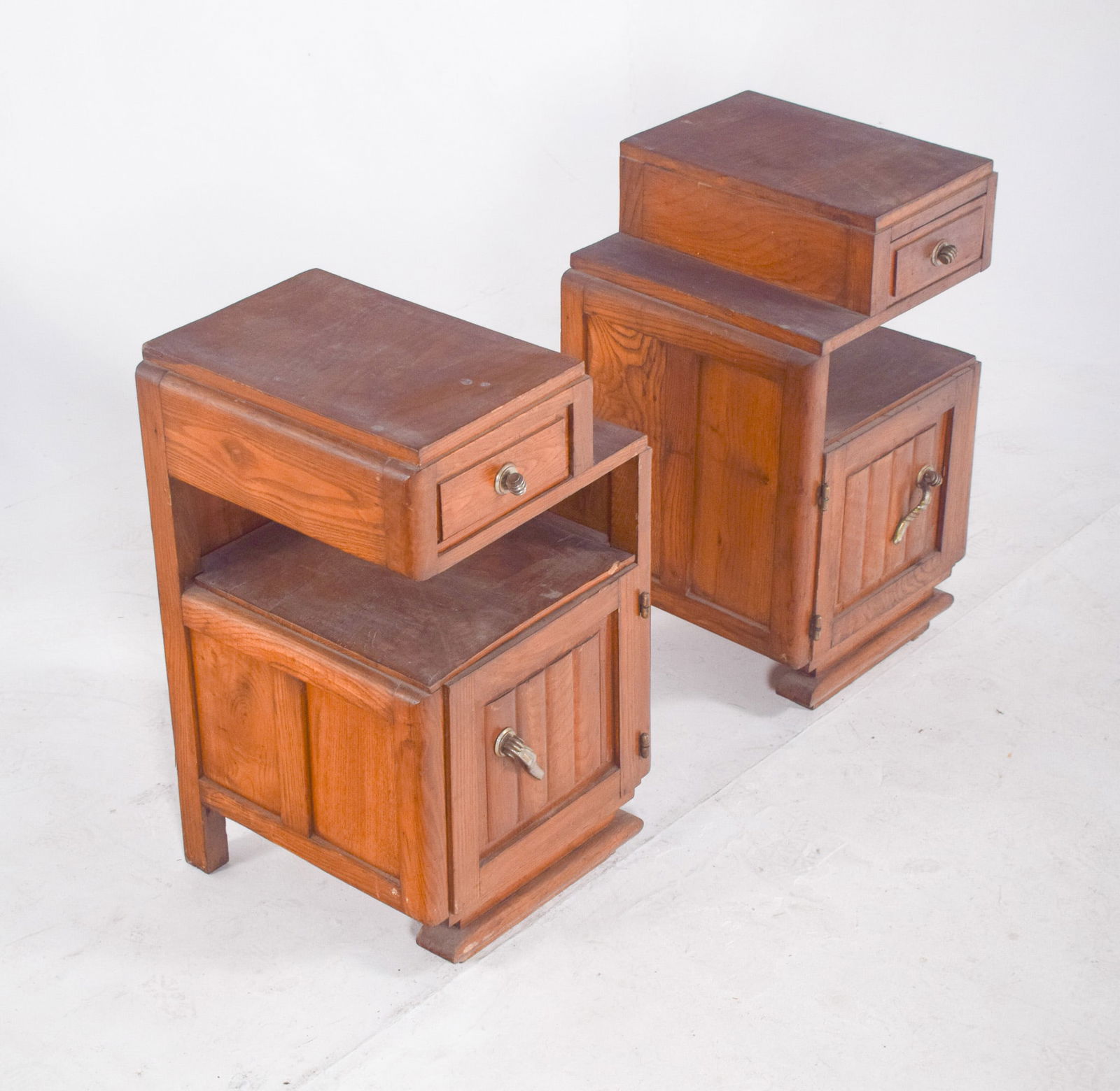 Art Deco Portuguese Bedside Tables, 1920, Set of 2 - 4