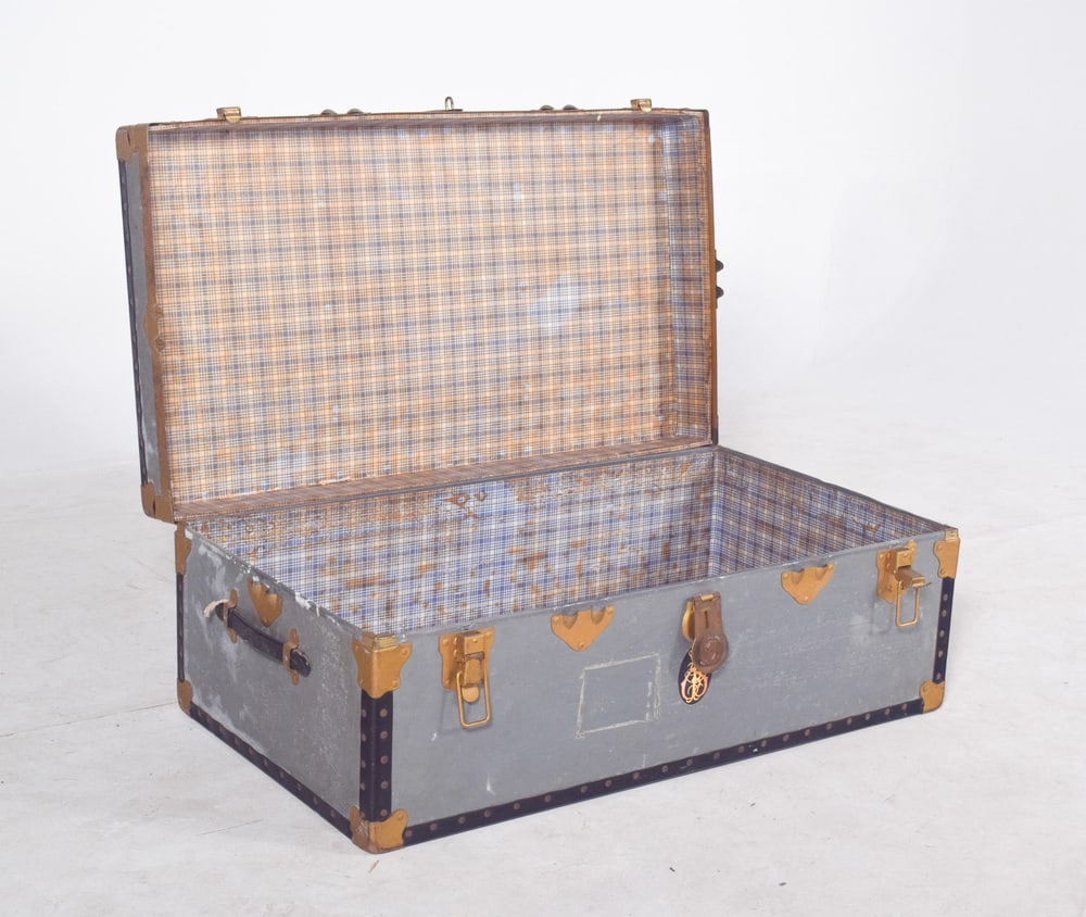 Mid-Century Suitcase in Grey Sheet Metal, 1950s - 10