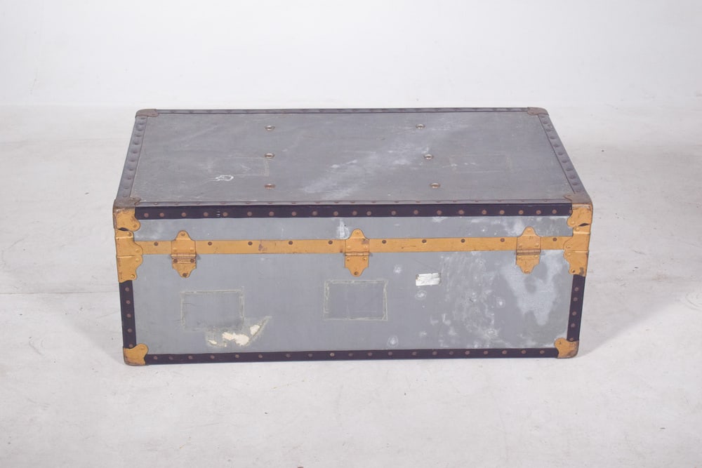 Mid-Century Suitcase in Grey Sheet Metal, 1950s - 13