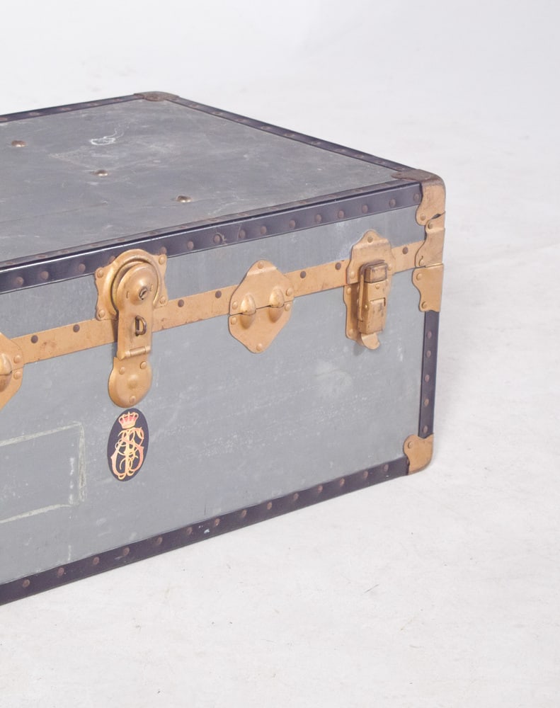 Mid-Century Suitcase in Grey Sheet Metal, 1950s - 5