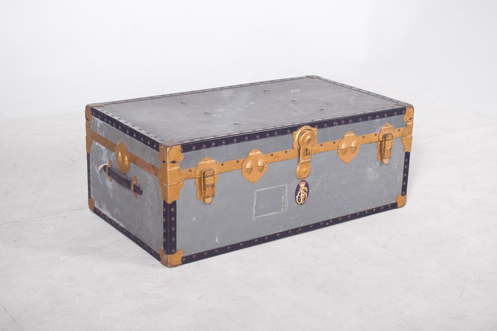 Mid-Century Suitcase in Grey Sheet Metal, 1950s - 6