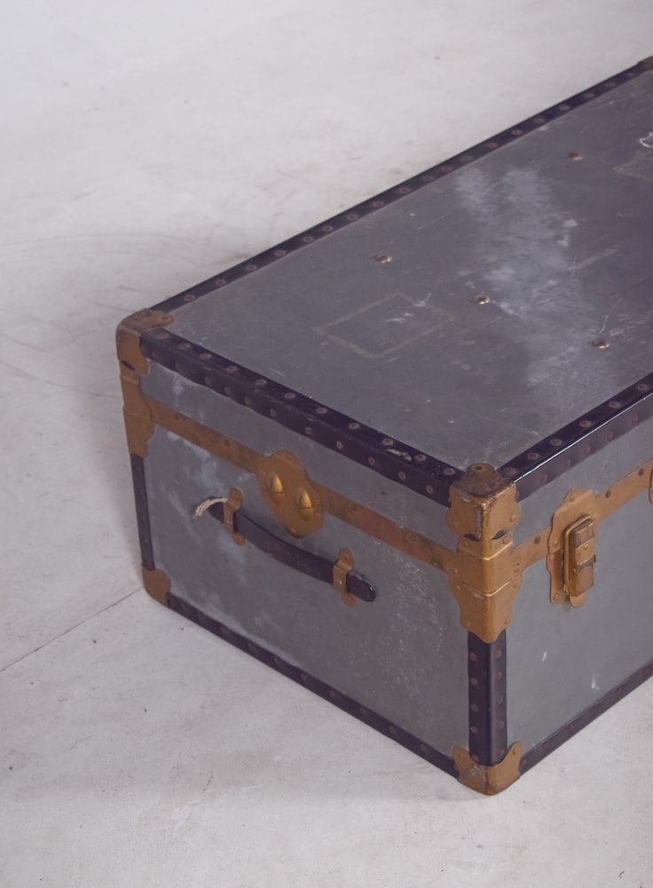 Mid-Century Suitcase in Grey Sheet Metal, 1950s - 7
