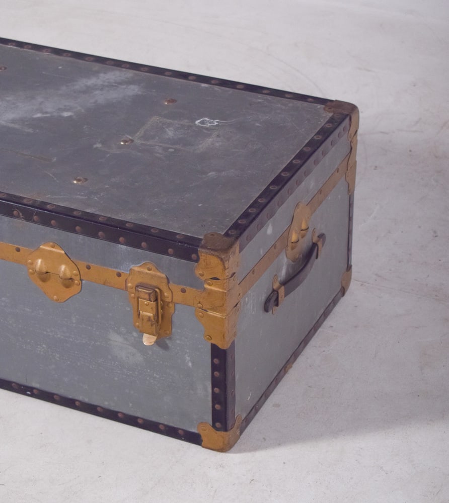Mid-Century Suitcase in Grey Sheet Metal, 1950s - 8