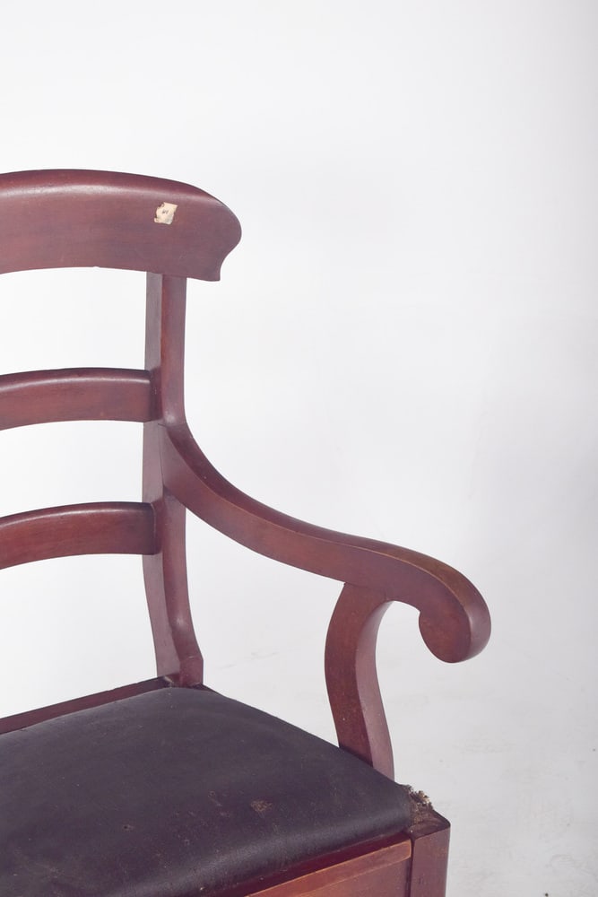 19th Century Black Upholstered Potty Chair - 3