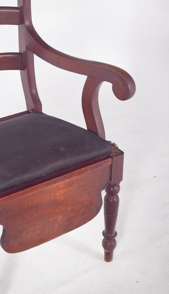19th Century Black Upholstered Potty Chair - 6