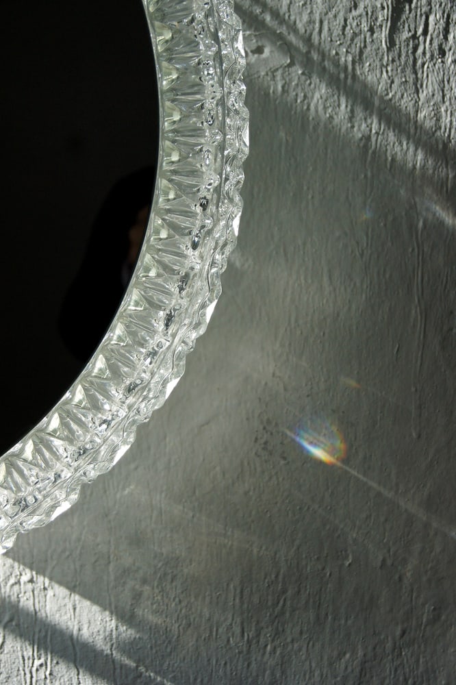 Large Vintage Mirror Lamp from Glashütte Limburg - 4