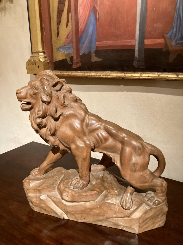 Italian Artist, Large Lion, 19th Century, Wood - 14