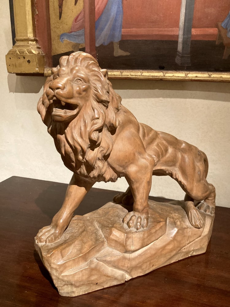 Italian Artist, Large Lion, 19th Century, Wood - 15