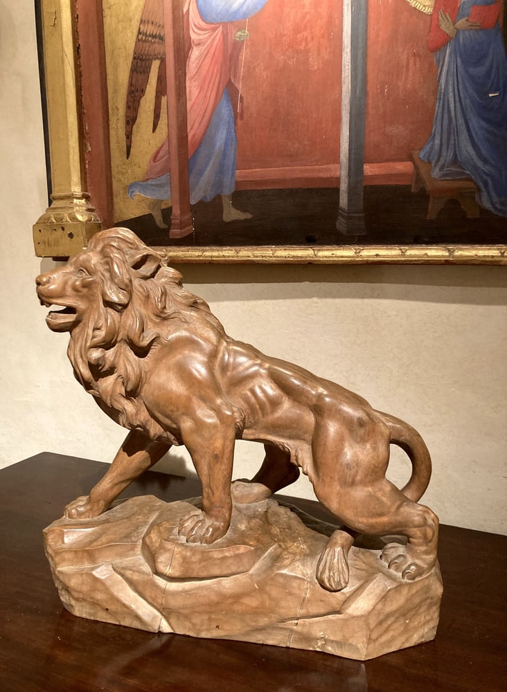 Italian Artist, Large Lion, 19th Century, Wood - 2