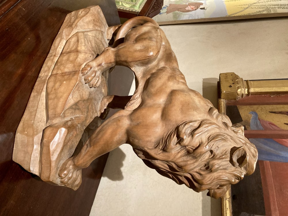 Italian Artist, Large Lion, 19th Century, Wood - 6