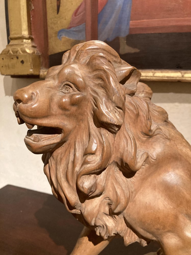 Italian Artist, Large Lion, 19th Century, Wood - 7