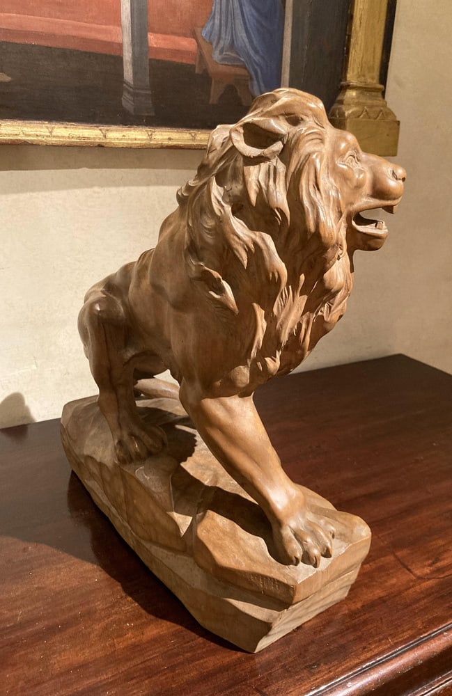 Italian Artist, Large Lion, 19th Century, Wood - 8