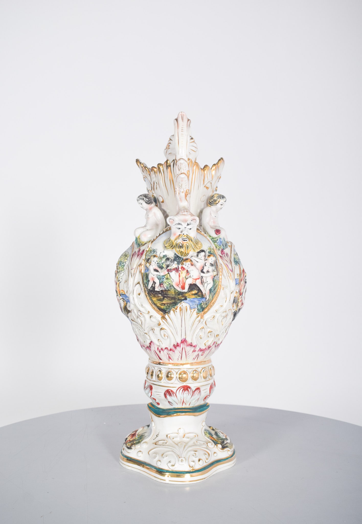 Amphora Shaped Polychrome Pottery Jar, 1950s - 12