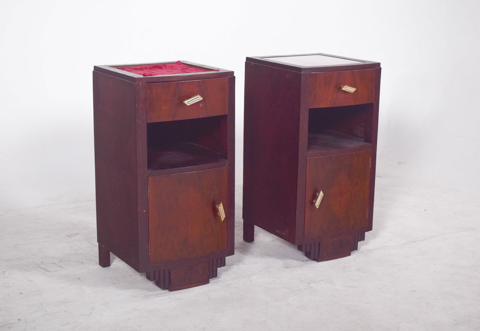 Vintage Portuguese Deco Bedside Tables, 1920, Set of 2 - 2