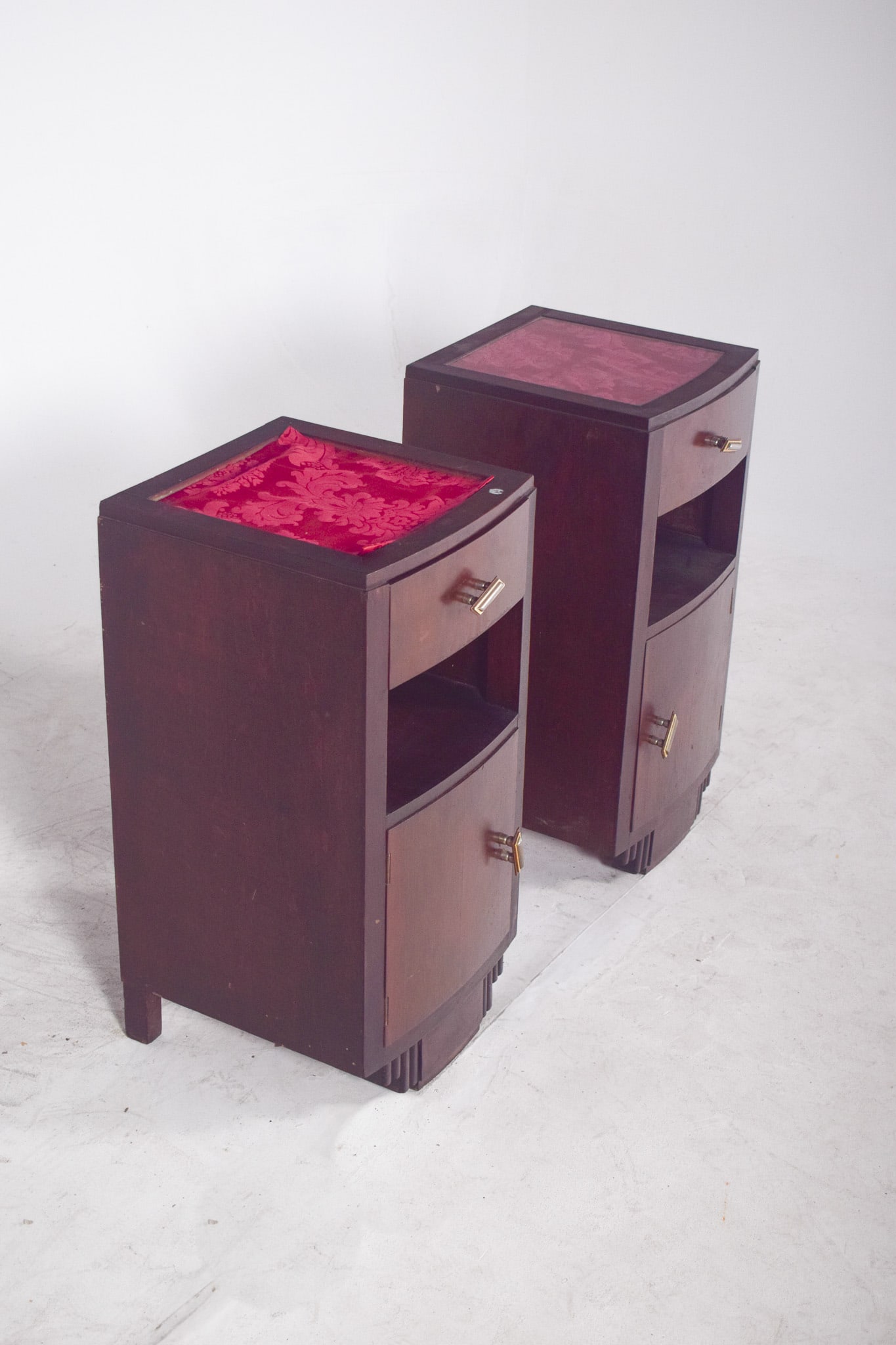 Vintage Portuguese Deco Bedside Tables, 1920, Set of 2 - 3