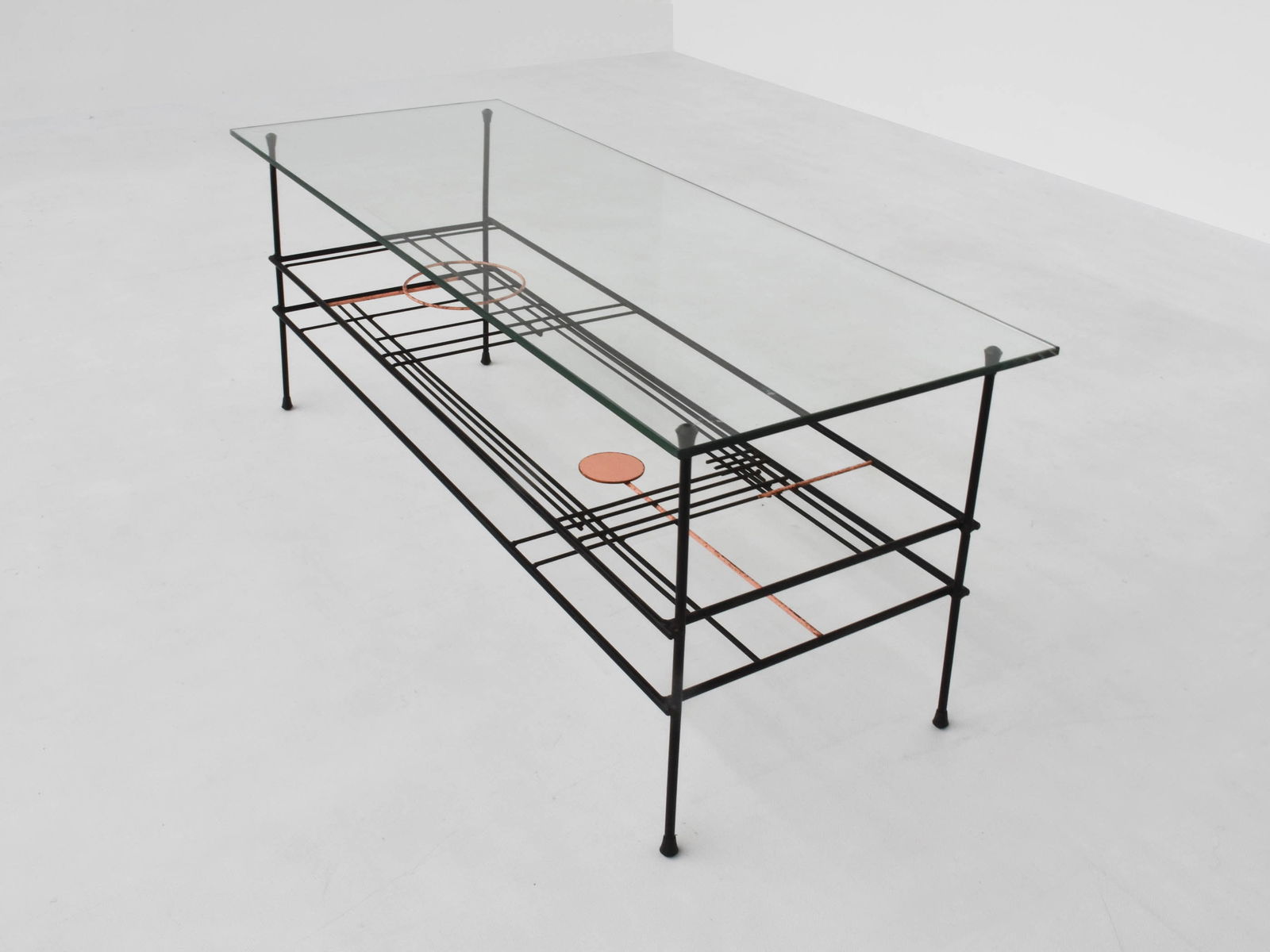 Coffee Table with Triple Support in Metal by Ferrabini - 2
