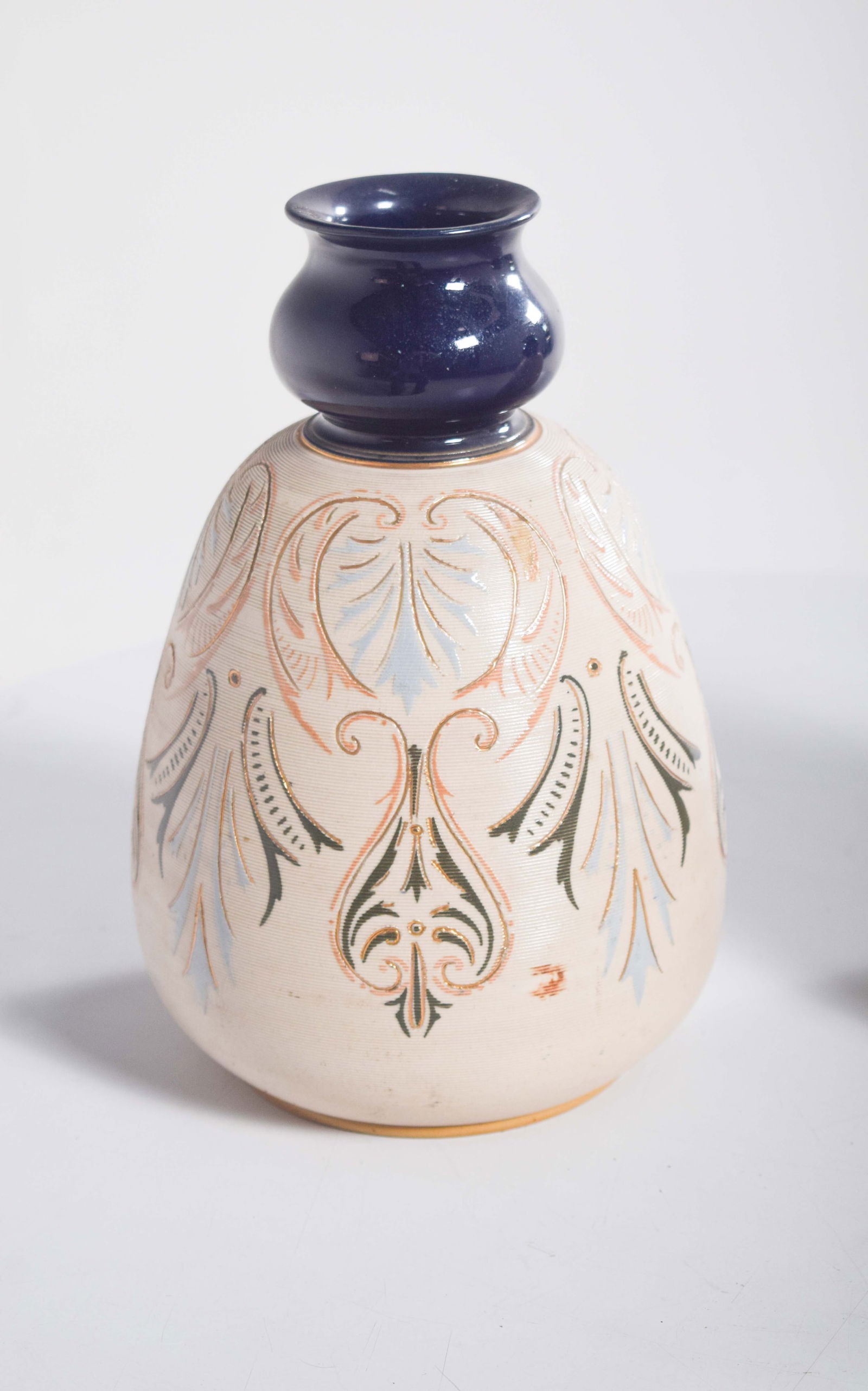 Pottery Cream-Colored Bulging Vases, 1910, Set of 2 - 4