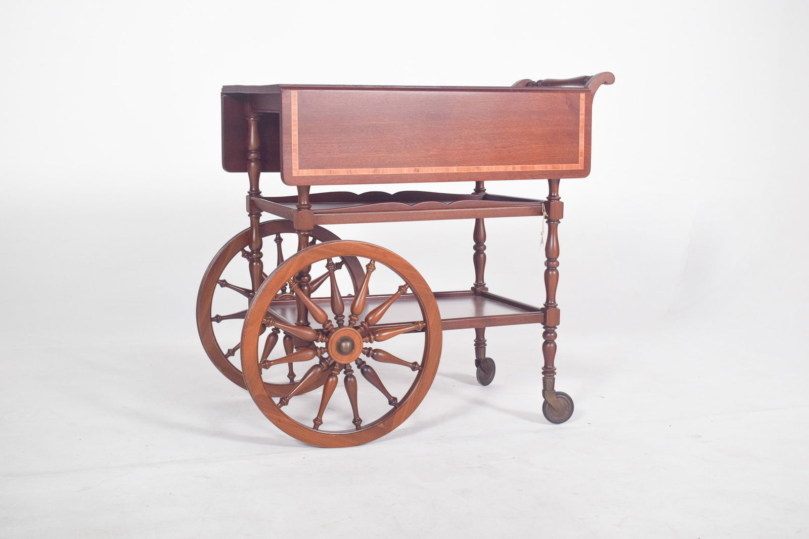 Mid-Century Mahogany Tea Trolley with Side Flaps, 1940s - 2
