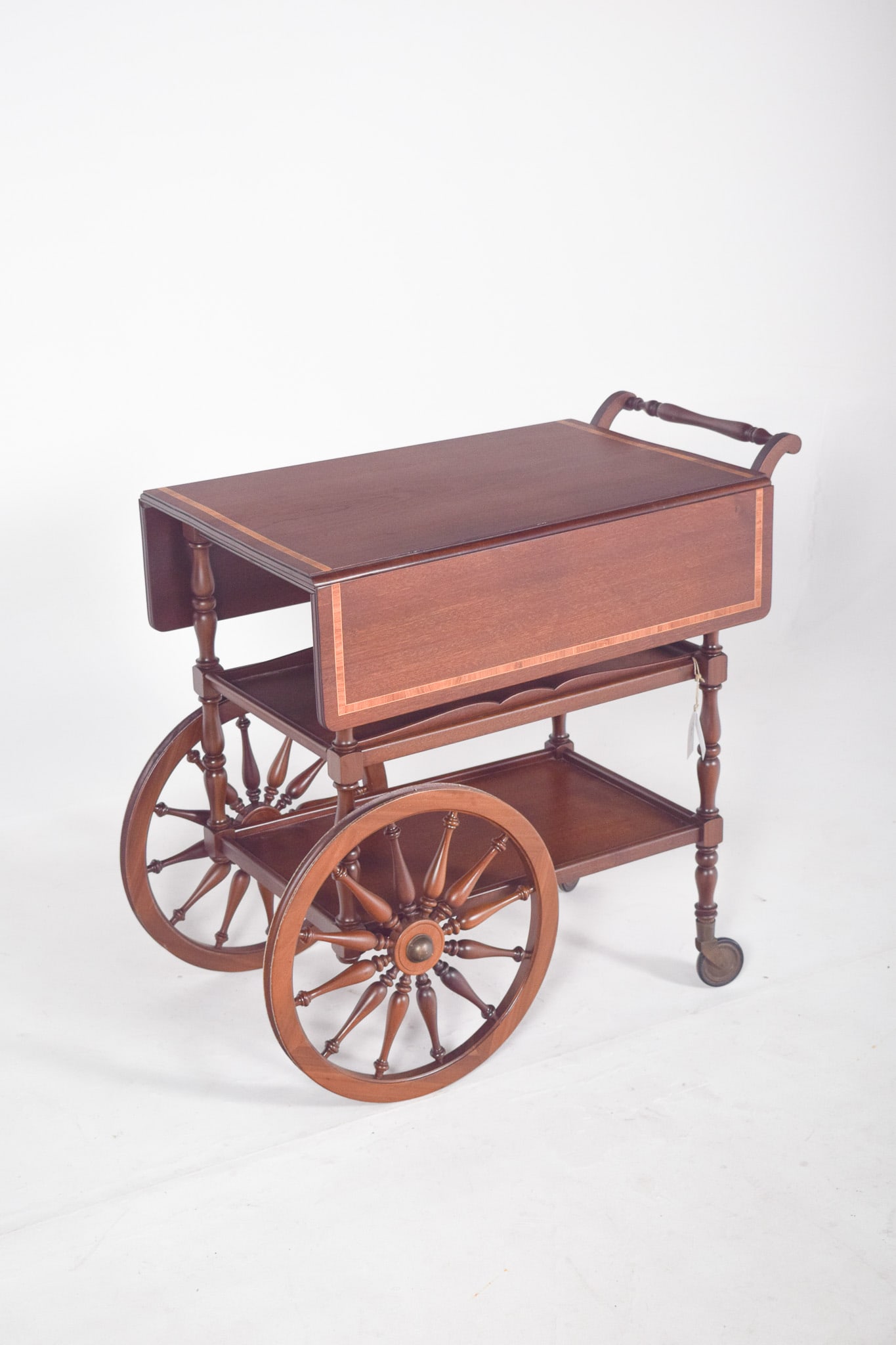Mid-Century Mahogany Tea Trolley with Side Flaps, 1940s - 3