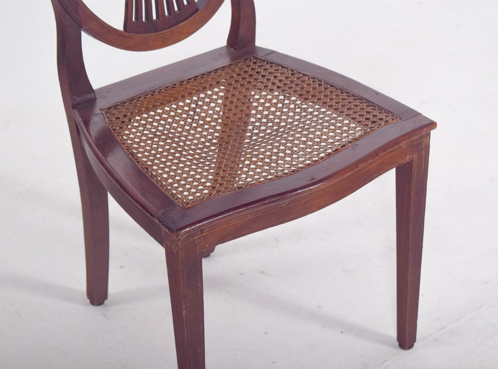 Portuguese Dining Chair with Straw Seat, 1950s - 4