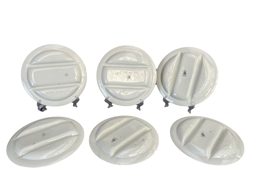 Asparagus Plates in Luneville Earthenware, Set of 6 - 8