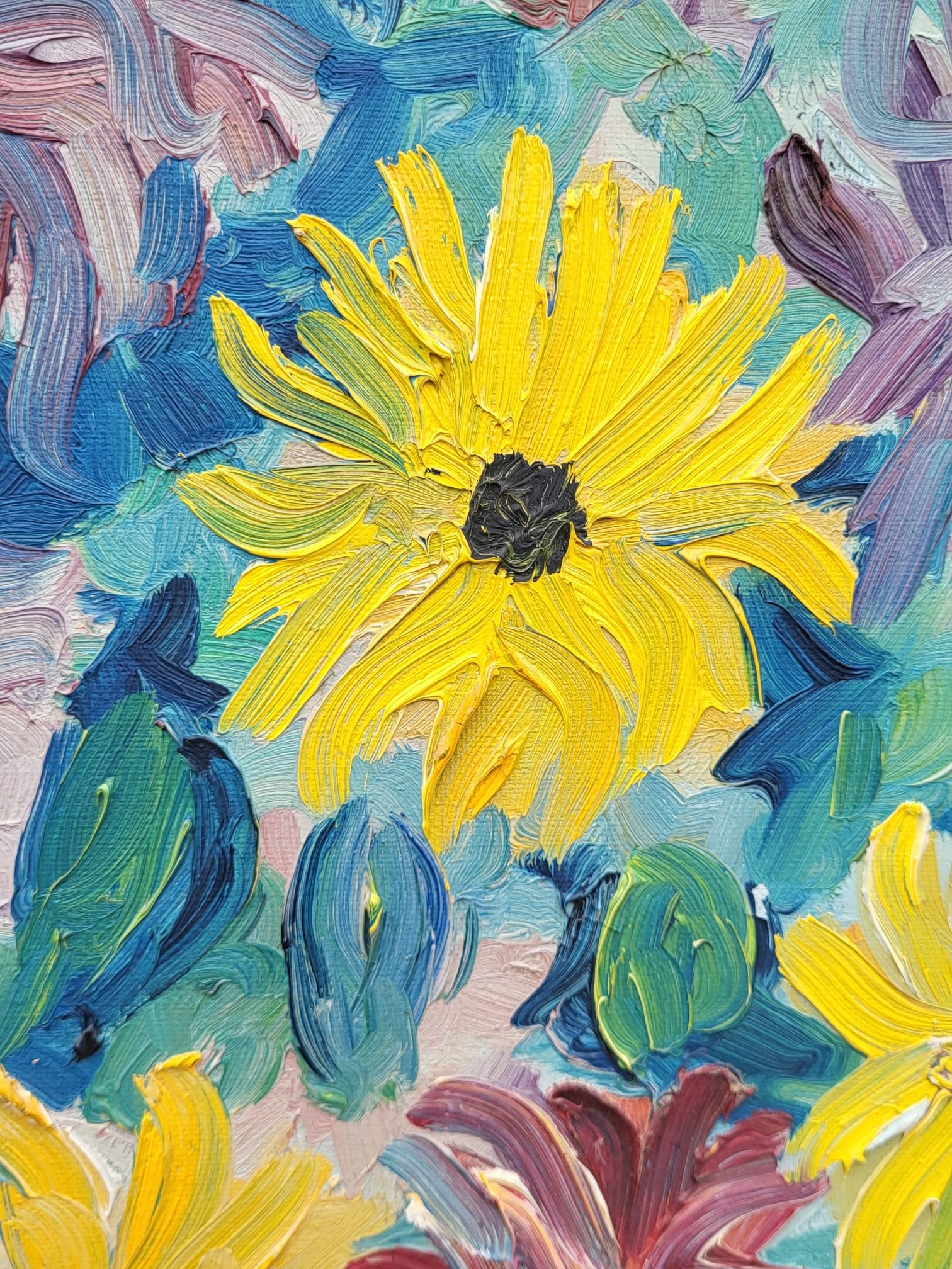 Fernand Rolland, Bouquet of Dahlias, 1961, Oil, Framed - 2